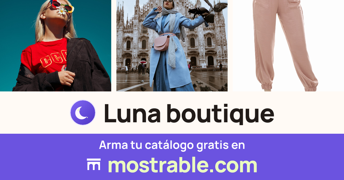 La tarjeta que sale al compartir el link de un catálogo: una tira de fotos, el nombre del negocio y, abajo, una banda con mostrable.com.